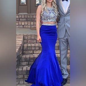 Jovani Royal Blue 2 piece prom dress
